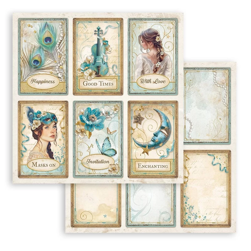 Kétoldalas scrapbook papír 30,5X30,5cm - Masquerade 6 cards