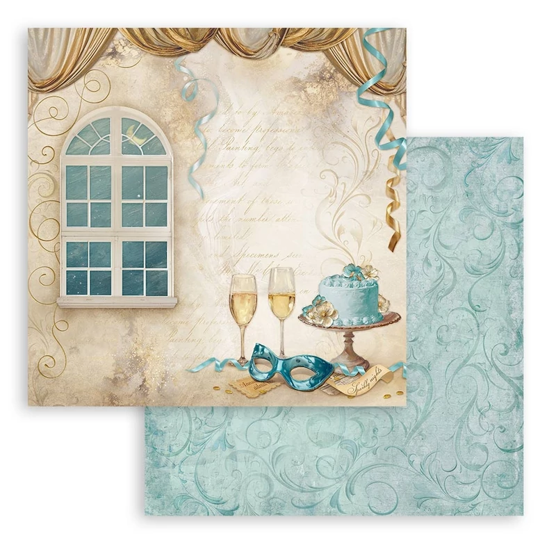 Kétoldalas scrapbook papír 30,5X30,5cm - Masquerade window