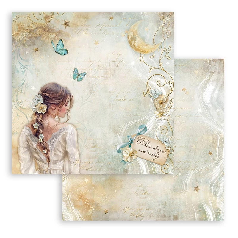 Kétoldalas scrapbook papír 30,5X30,5cm - Masquerade Lady Butterfly