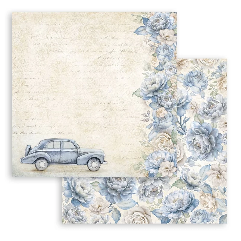 Kétoldalas scrapbook papír 30,5X30,5cm - Timeless vintage car