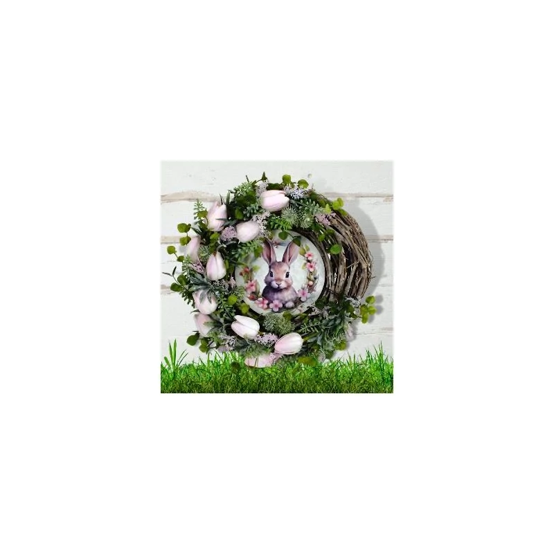 Készítsd magad dekor csomag  - Húsvéti tulipános kopogtató 30cm