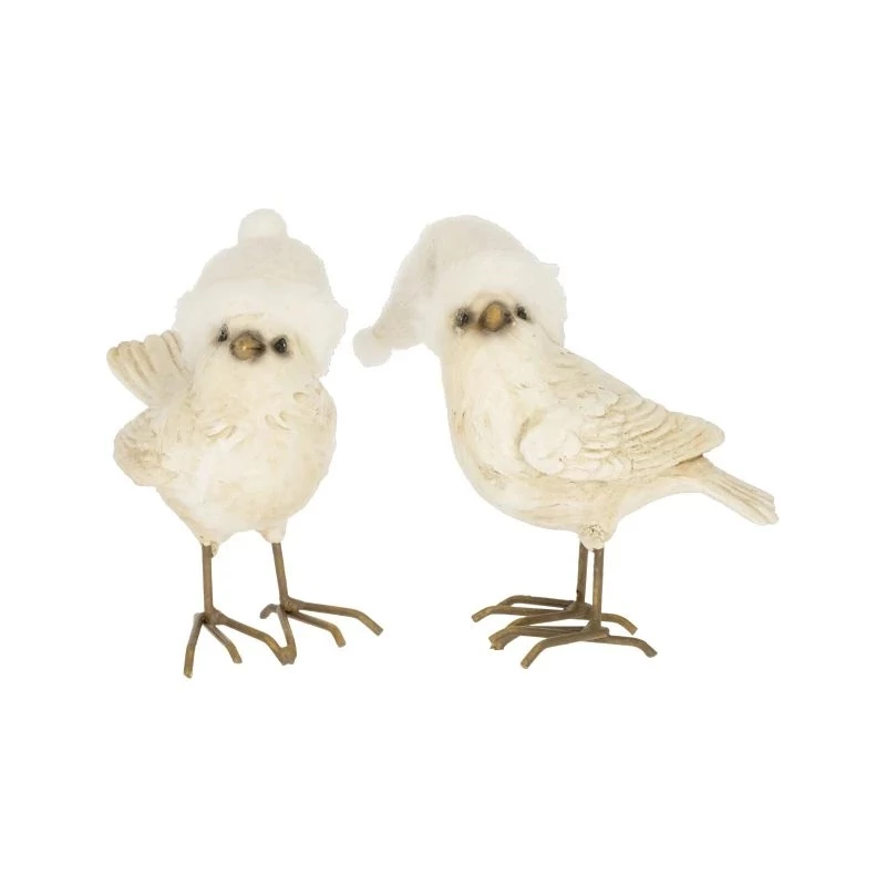 Fehér madár szőrös sapkában - 1db