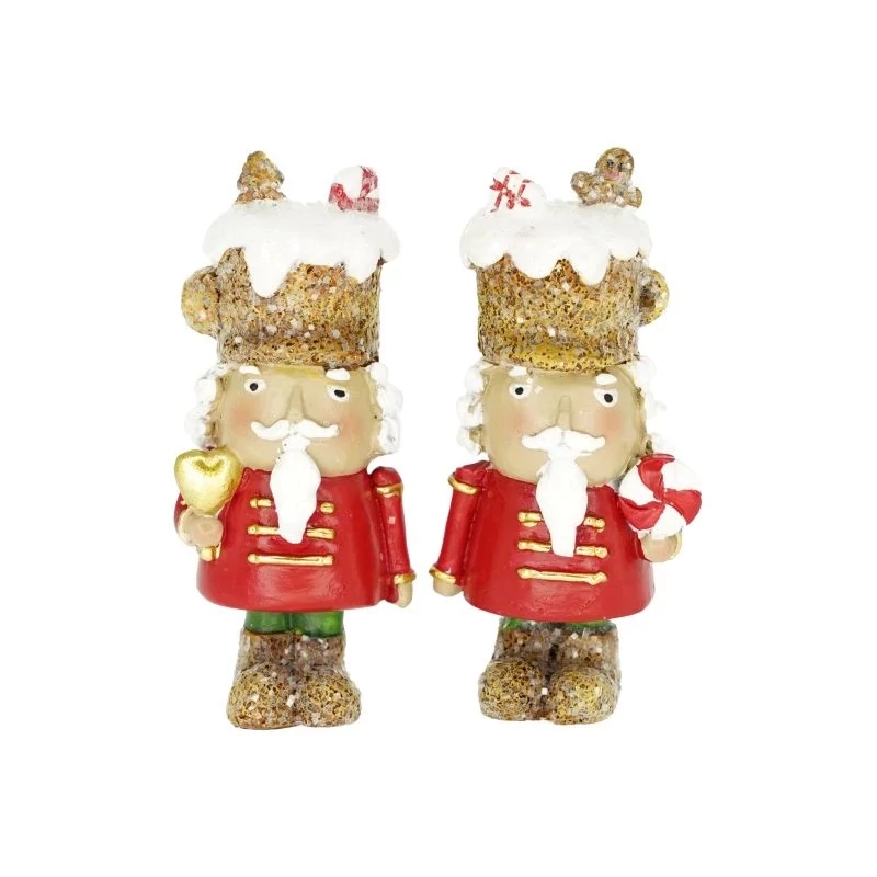 Piros ruhás diótörő nyalókával/szívvel álló - 1db