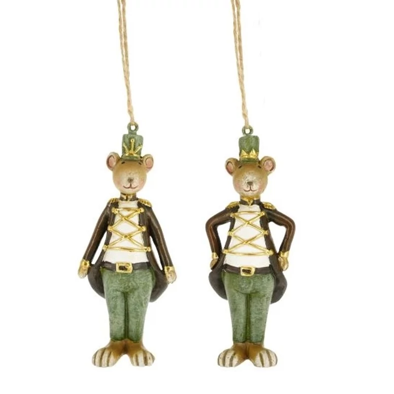 Egér ruhában, kalapban, akasztós - 1db