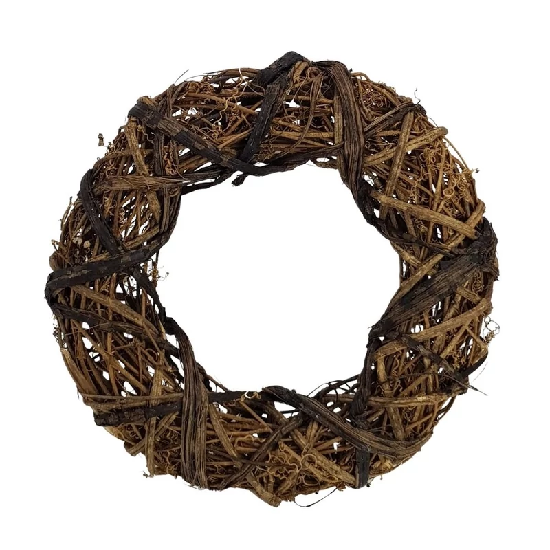 Barna indás körbe tekert koszorú 30cm