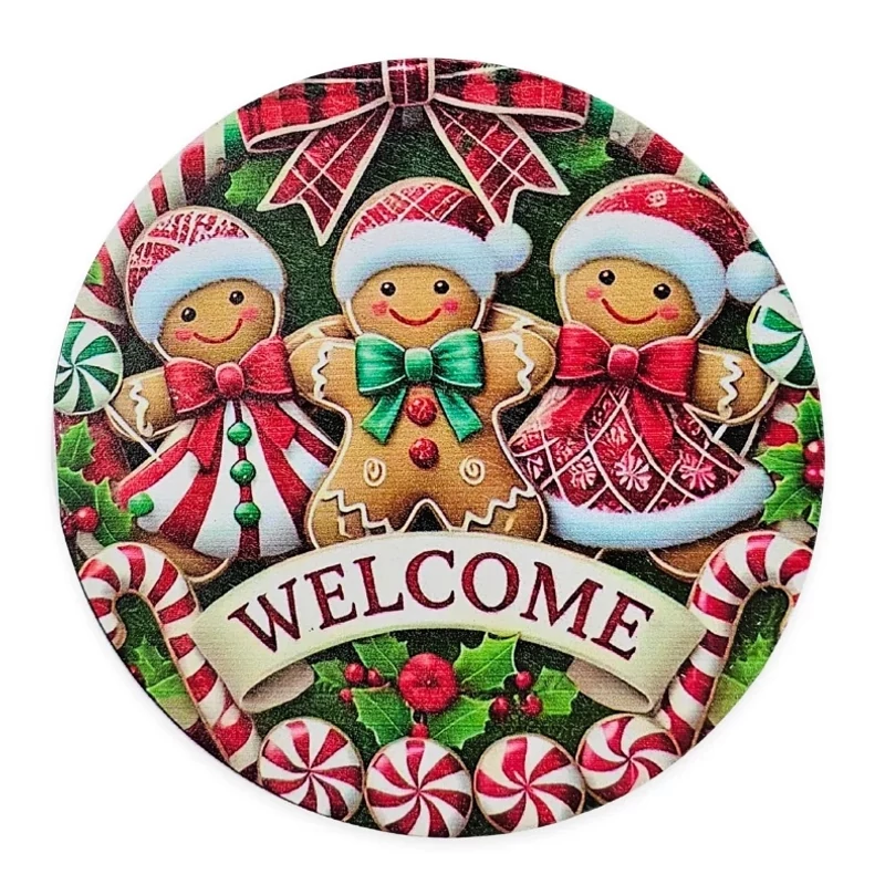 Nyomtatott fa tábla koszorú közép - Mosolygós mézikék 11,8cm