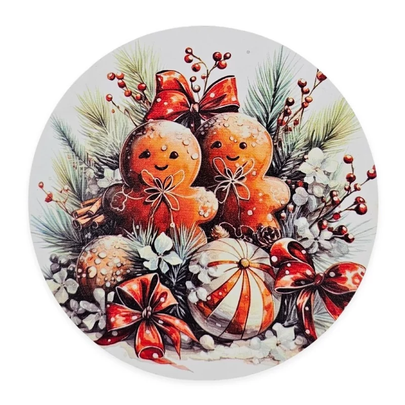 Nyomtatott fa tábla koszorú közép - Mézike páros 11,8cm