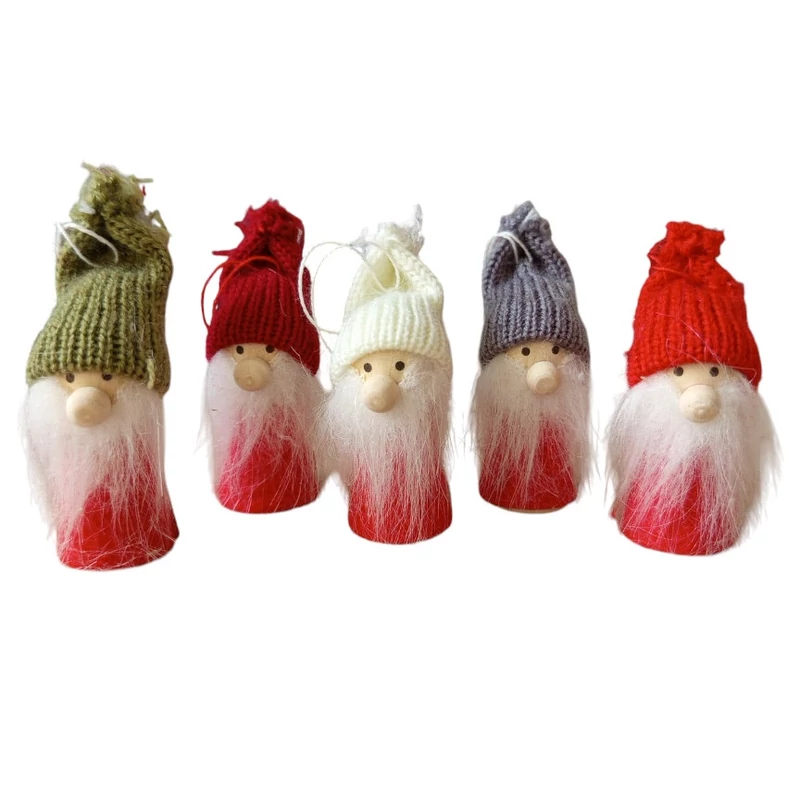 Kötött sapkás szakállas manó figura - 1db