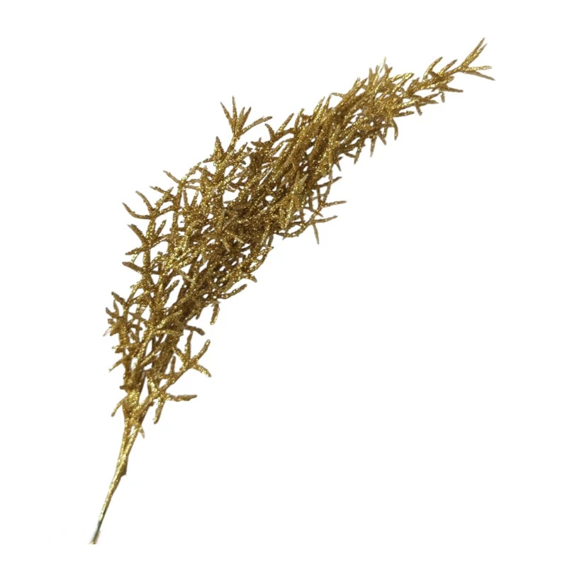 Asparagus műnövény szál, csillámos arany