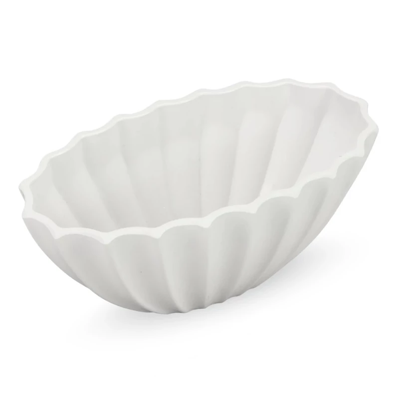 Fehér dekor tál bordás 23x12cm