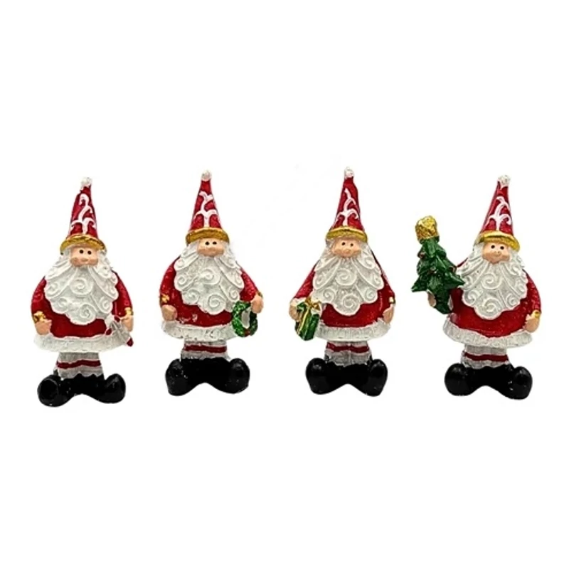 Hullámos szakállú mikulás figura, poly - 1db