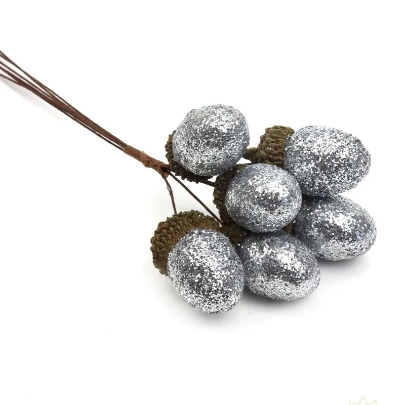 Csillámos makk betűző - ezüst