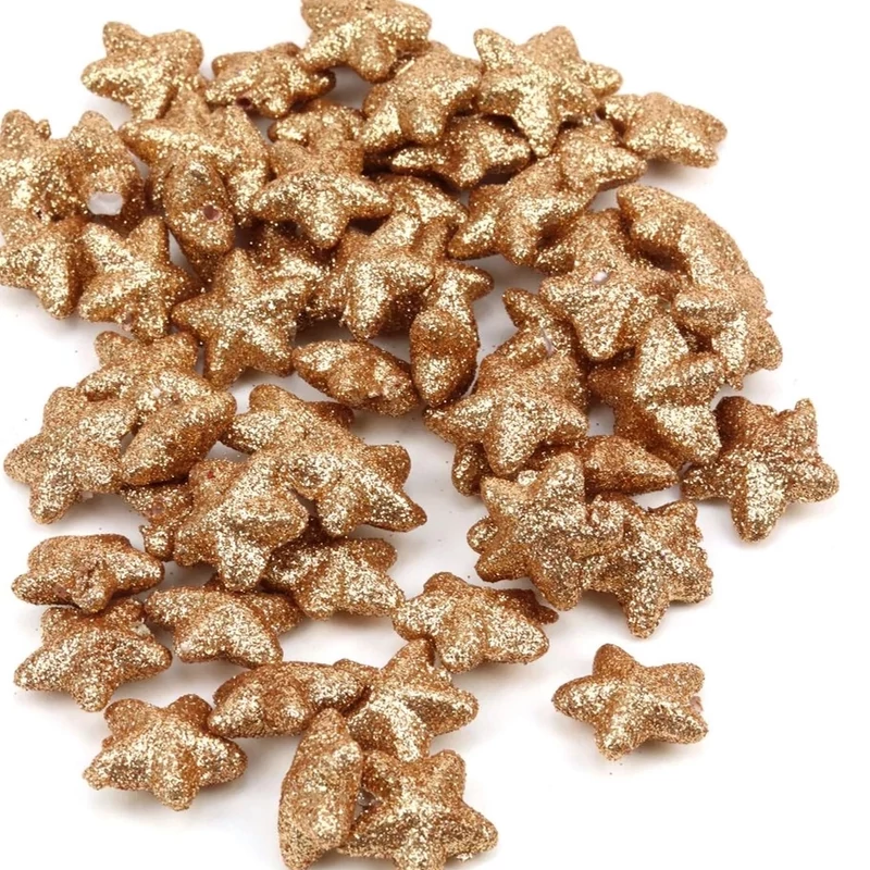 Glitteres csillag darabra, világos bronz