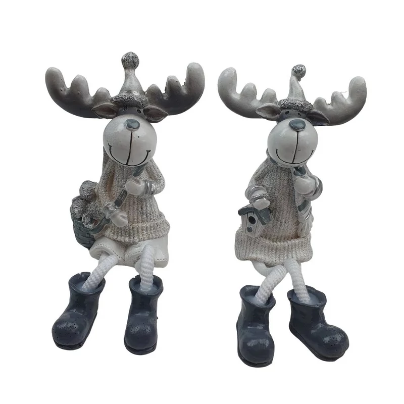 Lógólábú kötött pulcsis rénszarvas figura - 1db