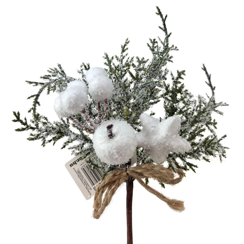 Téli pick - Havas fehér bogyós, almás, csillagos