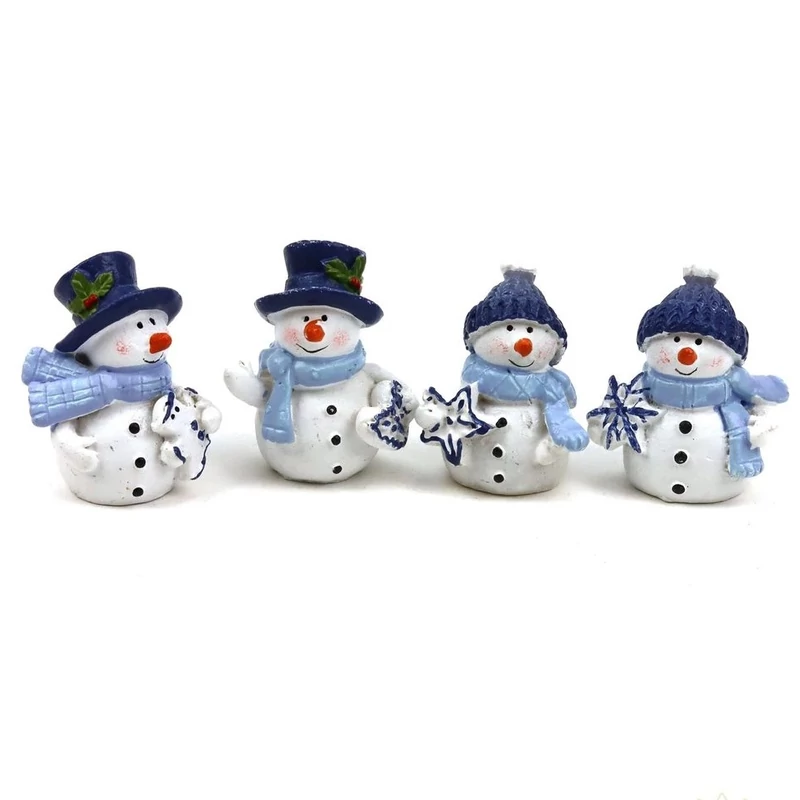 Kék sapis hóember figura - 1db