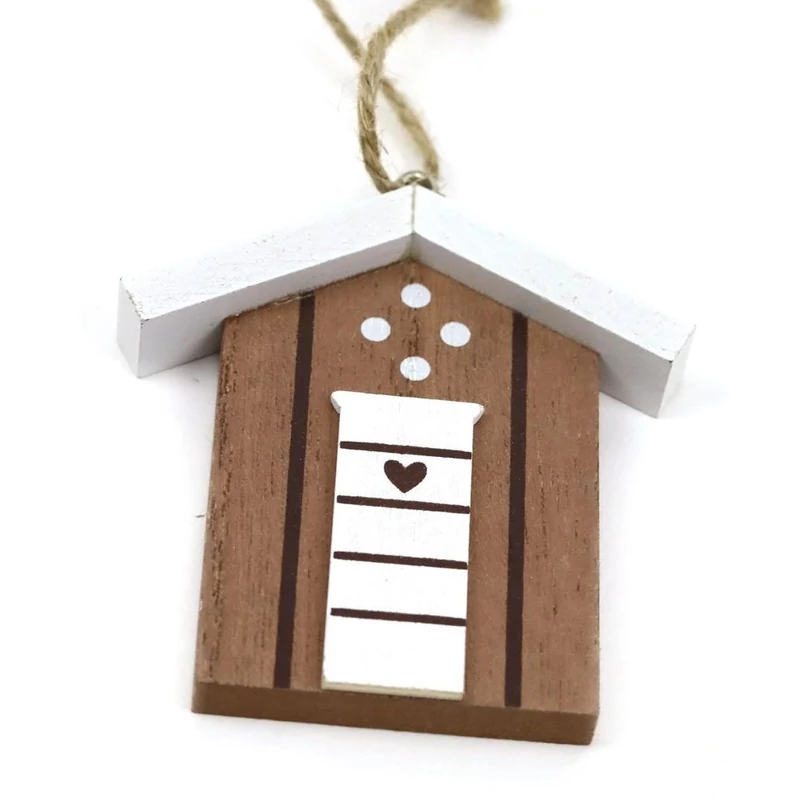  Akasztós házikó 6,5 cm - Világosbarna