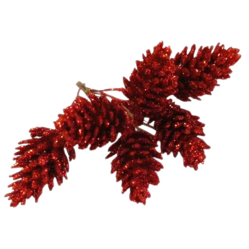 Glitteres csúcsos tobozos pick - piros