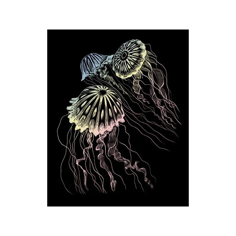 Képkarcoló készlet karctűvel - 20x25 cm - Holografikus - Medúza
