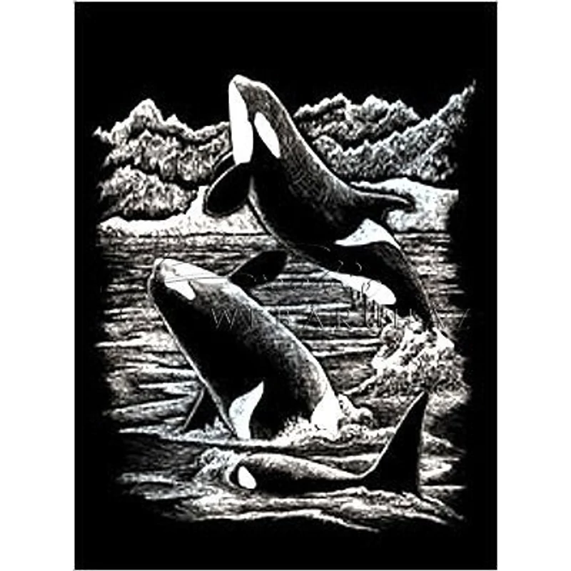 Képkarcoló készlet karctűvel - 20x25 cm - Ezüst - Orka