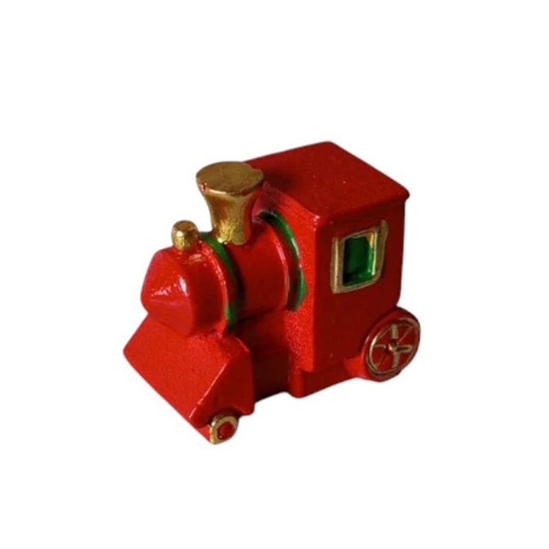 Mini mozdony figura, piros, poly