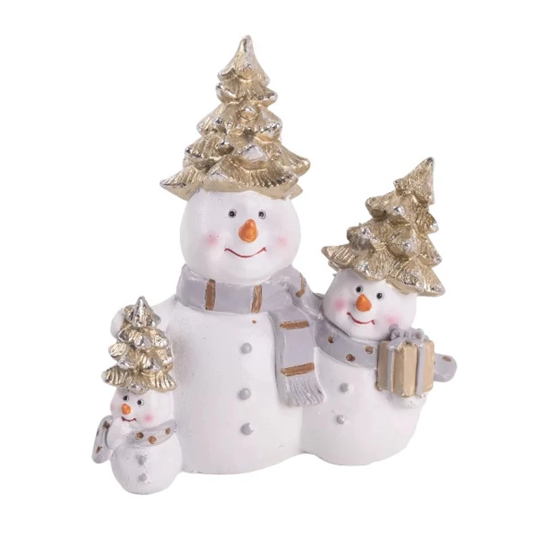 Arany fenyőkalapos hóember család, poly