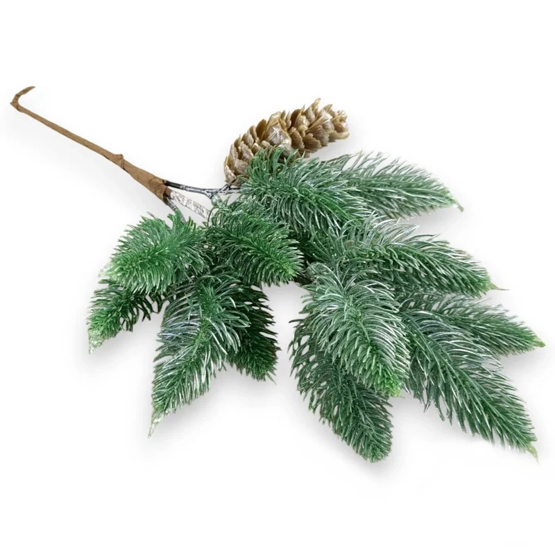 Andalúz fenyő szál, 3 ágú tobozos, 34 cm - zöld