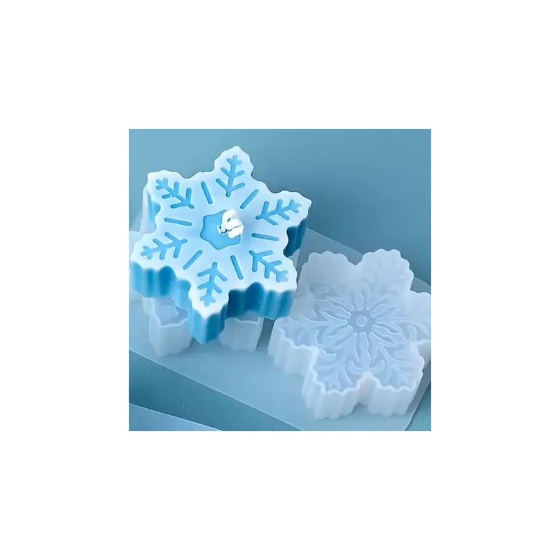 Szilikon gyertyatartó forma, hópehely - B