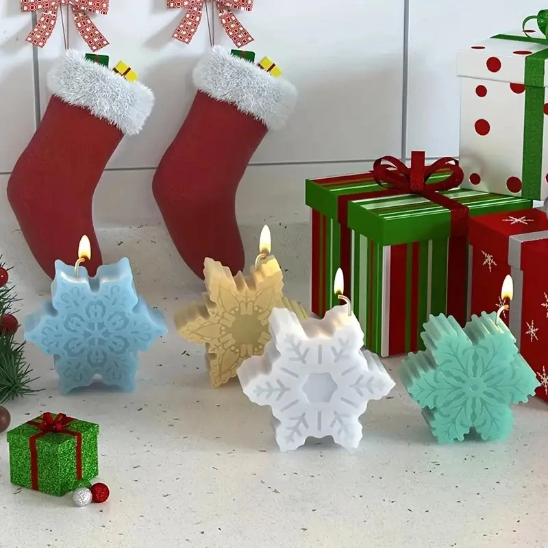 Szilikon gyertyatartó forma, hópehely - B