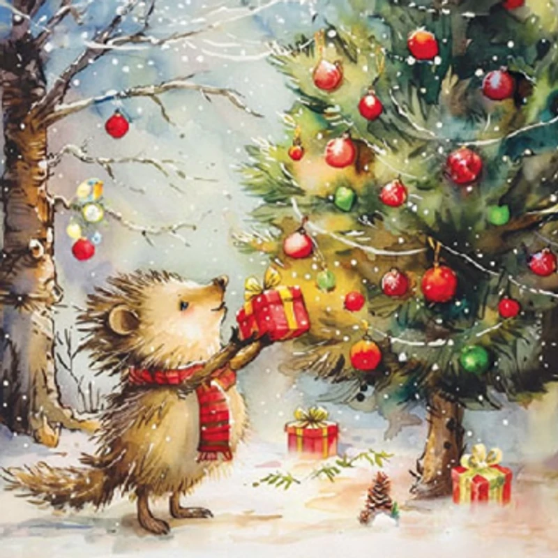 Szalvéta - Süni karácsonya