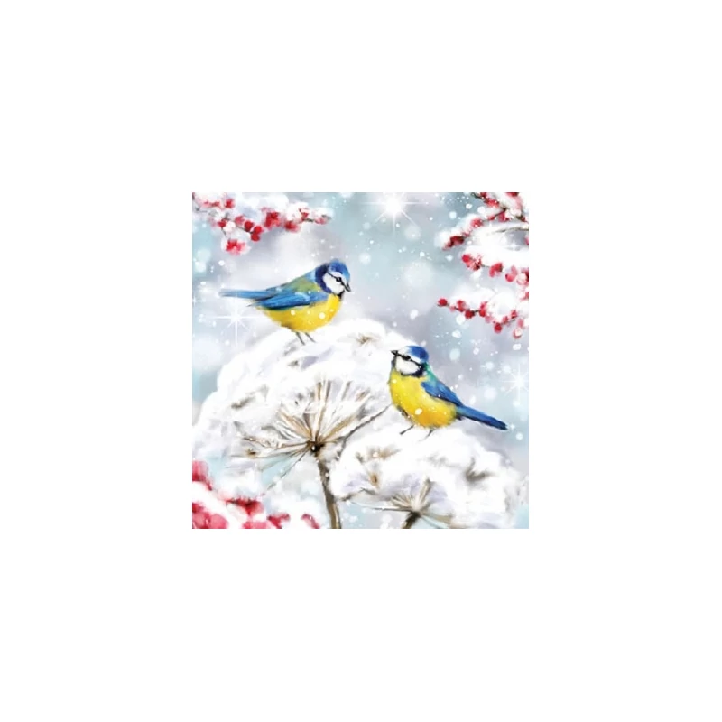 Koktél szalvéta - Cinegék télen