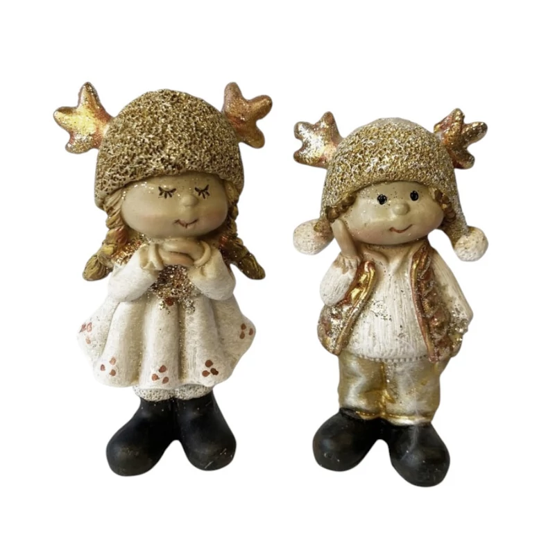 Álmodozó kislány agancsos glitteres sapiban- 1db