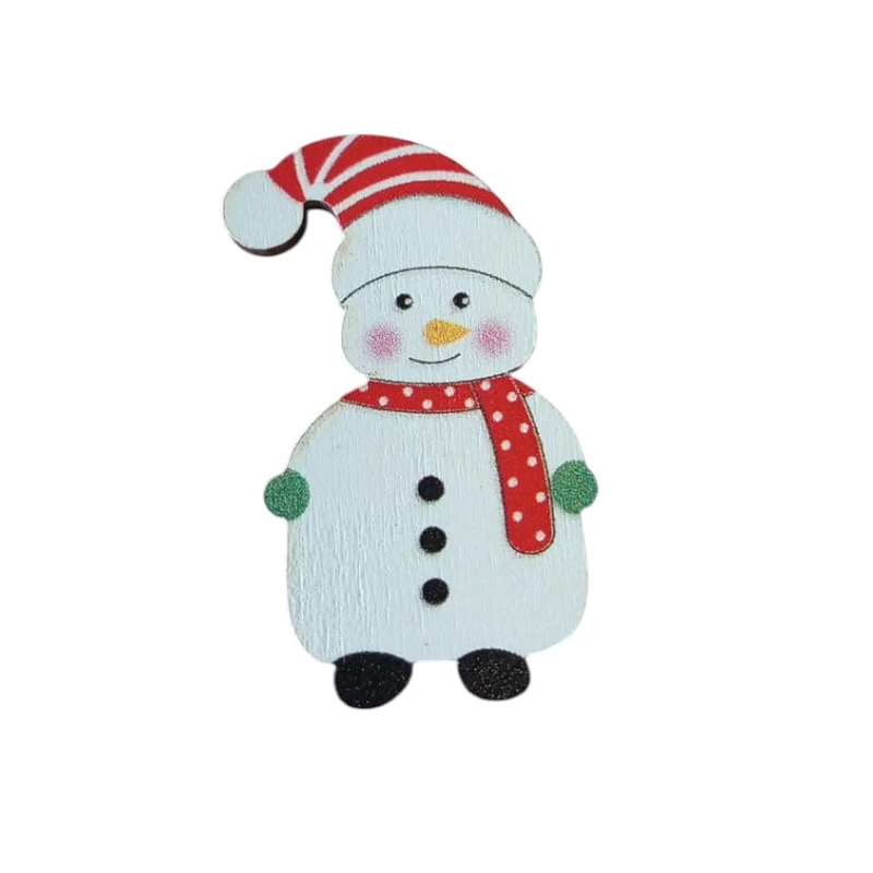 Fa dekor - Színes hóember, 4cm