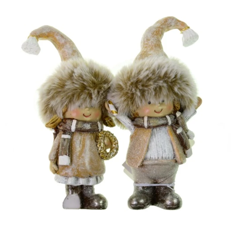 Szőrmés sapis gyerek figura - 1db